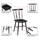 NNECW Set of 2 Steel Dining Chairs with Curved Backrest for Restaurant/Cafe