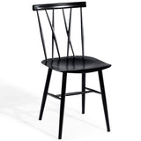 NNECW Set of 2 Steel Dining Chairs with Curved Backrest for Restaurant/Cafe