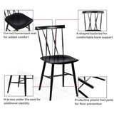 NNECW Set of 2 Steel Dining Chairs with Curved Backrest for Restaurant/Cafe