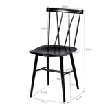 NNECW Set of 2 Steel Dining Chairs with Curved Backrest for Restaurant/Cafe
