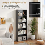 NNECW Standing Shelf wIth 5 Open Levels for Living Room-Black