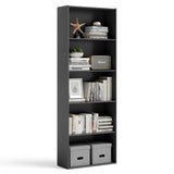 NNECW Standing Shelf wIth 5 Open Levels for Living Room-Black