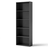 NNECW Standing Shelf wIth 5 Open Levels for Living Room-Black