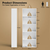 NNECW Standing Shelf wIth 5 Open Levels for Living Room-White