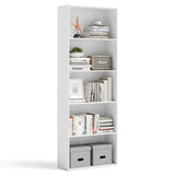 NNECW Standing Shelf wIth 5 Open Levels for Living Room-White