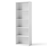 NNECW Standing Shelf wIth 5 Open Levels for Living Room-White