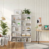 NNECW Standing Shelf wIth 5 Open Levels for Living Room-White