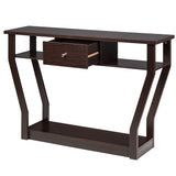NNECW Modern Entryway Table with Storage Drawer for Office-Brown