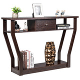 NNECW Modern Entryway Table with Storage Drawer for Office-Brown