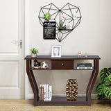 NNECW Modern Entryway Table with Storage Drawer for Office-Brown