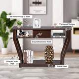 NNECW Modern Entryway Table with Storage Drawer for Office-Brown