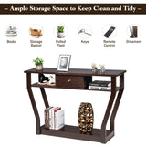 NNECW Modern Entryway Table with Storage Drawer for Office-Brown