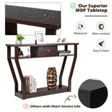 NNECW Modern Entryway Table with Storage Drawer for Office-Brown