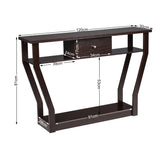 NNECW Modern Entryway Table with Storage Drawer for Office-Brown
