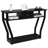 NNECW Modern Entryway Table with Storage Drawer for Office-Black