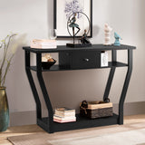NNECW Modern Entryway Table with Storage Drawer for Office-Black
