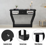 NNECW Modern Entryway Table with Storage Drawer for Office-Black