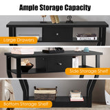 NNECW Modern Entryway Table with Storage Drawer for Office-Black