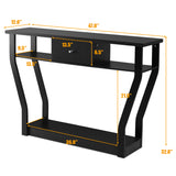 NNECW Modern Entryway Table with Storage Drawer for Office-Black