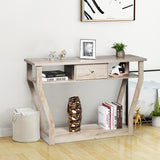 NNECW Modern Entryway Table with Storage Drawer for Office-Grey