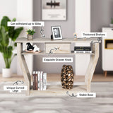 NNECW Modern Entryway Table with Storage Drawer for Office-Grey