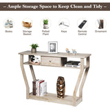 NNECW Modern Entryway Table with Storage Drawer for Office-Grey