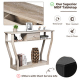 NNECW Modern Entryway Table with Storage Drawer for Office-Grey