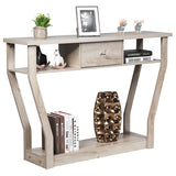 NNECW Modern Entryway Table with Storage Drawer for Office-Grey