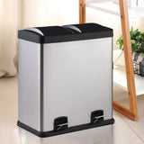 NNECW Double Bucket Recycling Trash Can with PP Inner Buckets for Kitchen