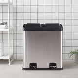 NNECW Double Bucket Recycling Trash Can with PP Inner Buckets for Kitchen