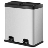 NNECW Double Bucket Recycling Trash Can with PP Inner Buckets for Kitchen