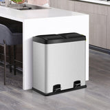NNECW Double Bucket Recycling Trash Can with PP Inner Buckets for Kitchen