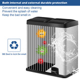NNECW Double Bucket Recycling Trash Can with PP Inner Buckets for Kitchen