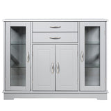 NNECW Buffet Sideboard with 2 Drawers &amp 3 Cabinets for Kitchen &amp Living Room-Grey