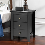 NNECW Nightstand with 3 Drawers for Living Room and Bedroom-White