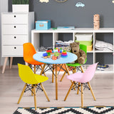 NNECW 5-Piece Kids Table and 4 Chairs Set for Learning &amp Activity &amp Play-Colorful