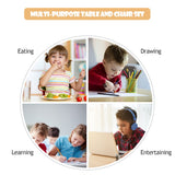 NNECW 5-Piece Kids Table and 4 Chairs Set for Learning &amp Activity &amp Play-Colorful