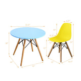 NNECW 5-Piece Kids Table and 4 Chairs Set for Learning &amp Activity &amp Play-Colorful