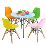 NNECW 5-Piece Kids Table and 4 Chairs Set for Learning &amp Activity &amp Play-Colorful