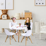 NNECW 5-Piece Kids Table and 4 Chairs Set for Learning &amp Activity &amp Play-White