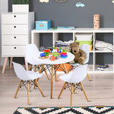 NNECW 5-Piece Kids Table and 4 Chairs Set for Learning &amp Activity &amp Play-White