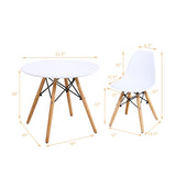 NNECW 5-Piece Kids Table and 4 Chairs Set for Learning &amp Activity &amp Play-White