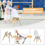 NNECW 5-Piece Kids Table and 4 Chairs Set for Learning &amp Activity &amp Play-White