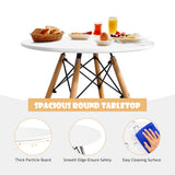 NNECW 5-Piece Kids Table and 4 Chairs Set for Learning &amp Activity &amp Play-White