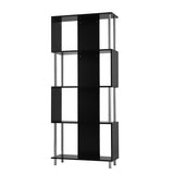 NNECW Standing Shelf with 4 Shelves &amp Metal Frame for Living Room &amp Office &amp Bedroom-Black