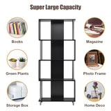 NNECW Standing Shelf with 4 Shelves &amp Metal Frame for Living Room &amp Office &amp Bedroom-Black