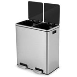 NNECW 60L Step Trash Garbage Can with Plastic Inner Buckets for Home