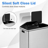 NNECW 60L Step Trash Garbage Can with Plastic Inner Buckets for Home
