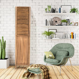 NNECW Portable 4 Panel Folding Wooden Room Divider for Home &amp Office-Dark Brown