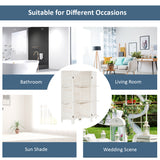 NNECW 4-Panel Portable Room Divider with Removable Storage Shelves-White